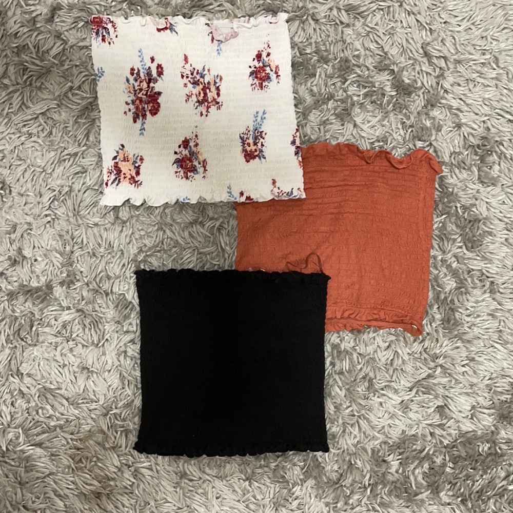 3 Tube tops crop tops